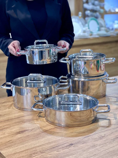 سرویس-قابلمه-استیل-۱۰-پارچه-arow-ترکیه-مدل-sa قیمت و خرید سرویس قابلمه استیل ۱۰ پارچه AROW ترکیه مدل SAVOUR