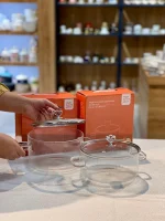 خرید و قیمت قابلمه پیرکس شعله مستقیم طرح قلبی وارداتی