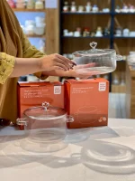 خرید و قیمت قابلمه پیرکس شعله مستقیم طرح قلبی وارداتی