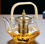 خرید و قیمت قوری پیرکس شش ضلعی دسته بامبو وارداتی