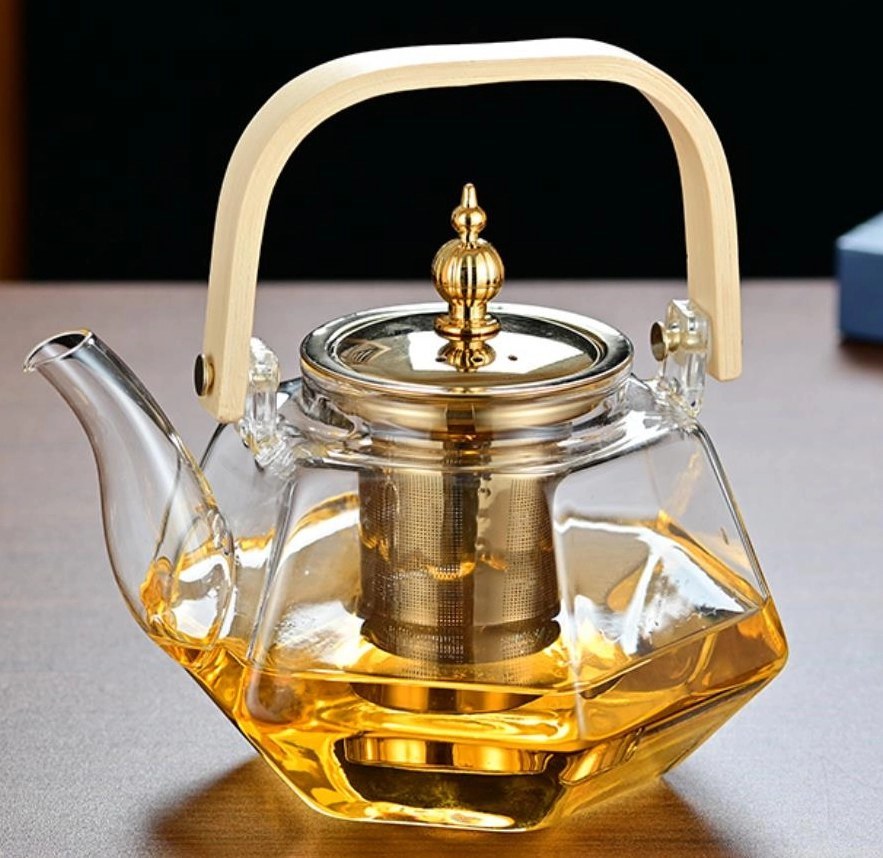 قوری-پیرکس-شش-ضلعی-دسته-بامبو-وارداتی خرید و قیمت قوری پیرکس شش ضلعی دسته بامبو وارداتی