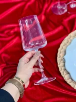 قیمت و خرید گیلاس کریستال پایه بلند شیاردار وارداتی