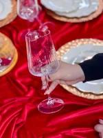 قیمت و خرید گیلاس کریستال پایه بلند شیاردار وارداتی