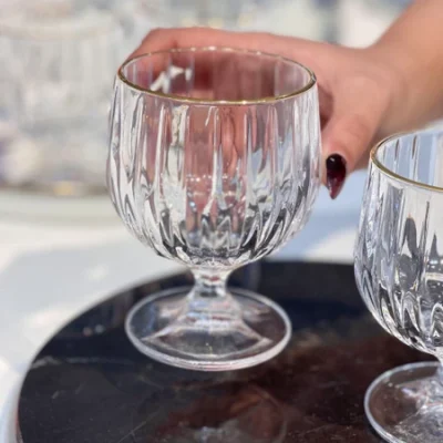 خرید و قیمت بستنی خوری پایه کوتاه لب طلایی دلی گلس DELI GLASS