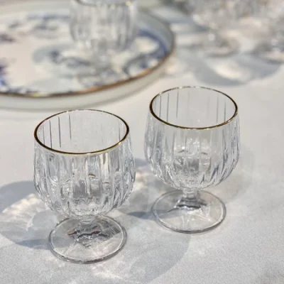 خرید و قیمت بستنی خوری پایه کوتاه لب طلایی دلی گلس DELI GLASS