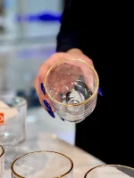 خرید و قیمت دسرخوری پایه کوتاه لب طلایی وارداتی