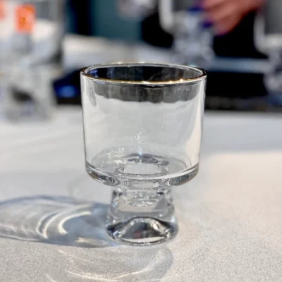 خرید و قیمت دسرخوری پایه کوتاه لب طلایی وارداتی