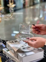 خرید و قیمت فنجان نعلبکی لب طلایی دلی گلس DELI GLASS