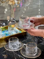 خرید و قیمت فنجان نعلبکی لب طلایی دلی گلس DELI GLASS