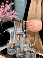 خرید و قیمت ماگ دسته دار لب طلایی مولین دلی گلس DELI GLASS