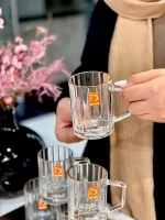 خرید و قیمت ماگ دسته دار لب طلایی مولین دلی گلس DELI GLASS