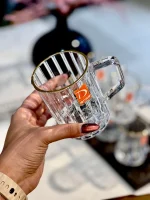 خرید و قیمت ماگ دسته دار لب طلایی مولین دلی گلس DELI GLASS