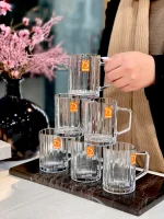 خرید و قیمت ماگ دسته دار لب طلایی مولین دلی گلس DELI GLASS