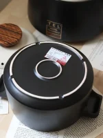 خرید و قیمت قابلمه سرامیکی تکی مشکی وارداتی