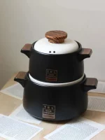 خرید و قیمت قابلمه سرامیکی تکی مشکی وارداتی