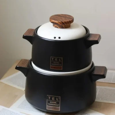 خرید و قیمت قابلمه سرامیکی تکی مشکی وارداتی