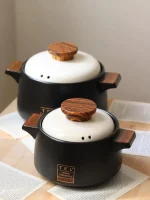 خرید و قیمت قابلمه سرامیکی تکی مشکی وارداتی