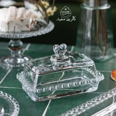 خرید و قیمت کره خوری بلور قلبی درب دار وارداتی